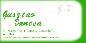 gusztav dancsa business card